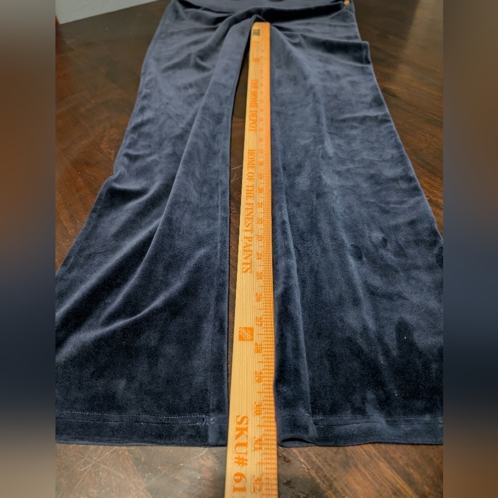 Lilly Pulitzer Velour Wide-Leg Pants, Navy, Women's Medium - Picture 2 of 7